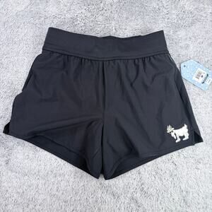 NWT GOAT USA Girls Shorts Youth Large YL Black Athletic Built-In Liner